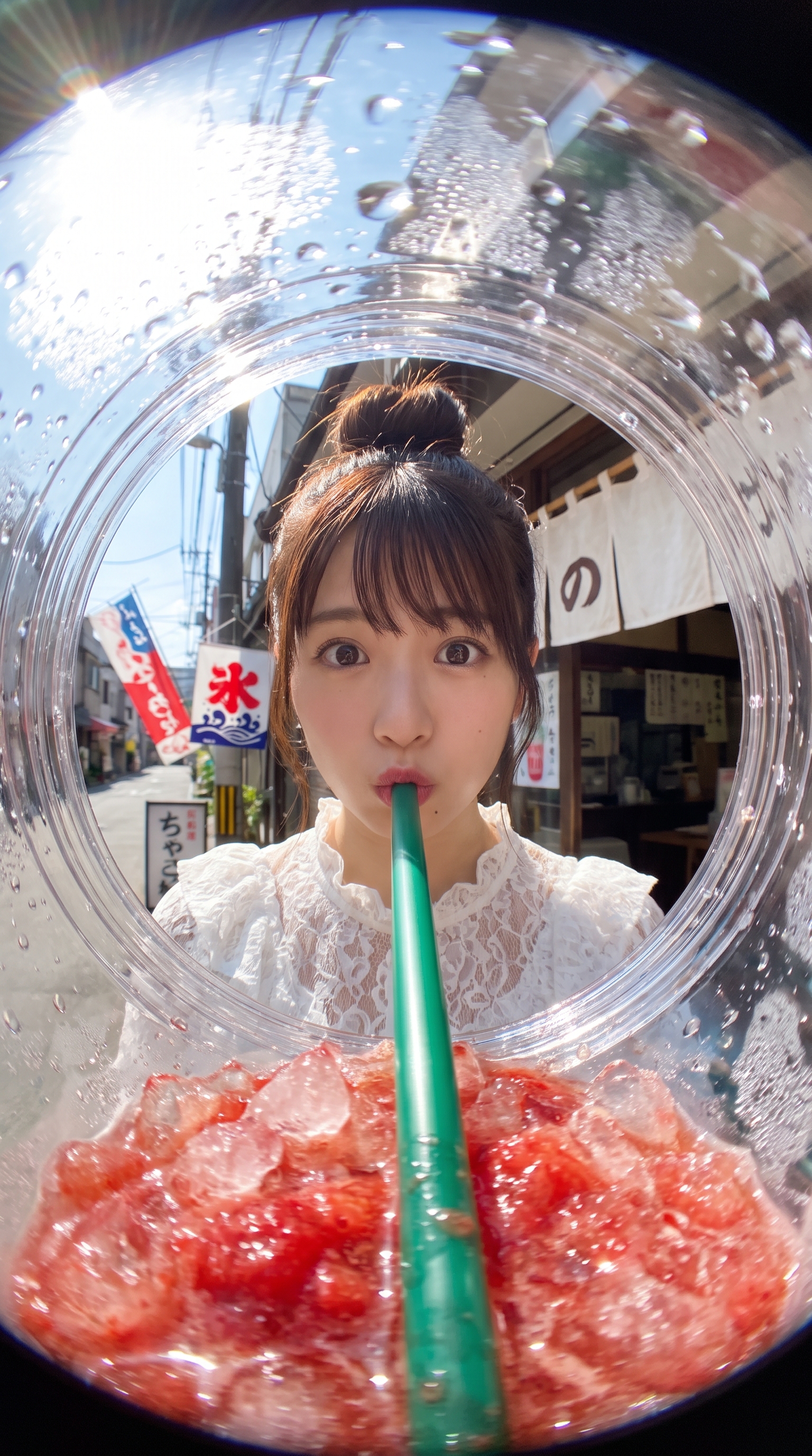 杯内鱼眼夏日冰饮写真